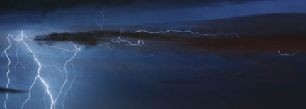 Close-up lightning detail