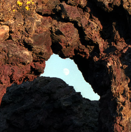 Moon in the Crater Close-Up