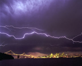 Spider Lightning and the Bay Bridge