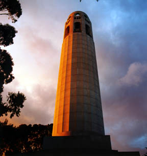 Coit Tower Stormy Sunset