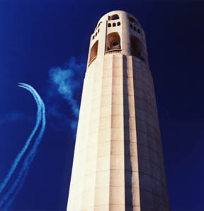 Coit Tower and Blue Angels