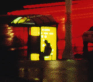 Close-up of San Franciscan at Bus Stop